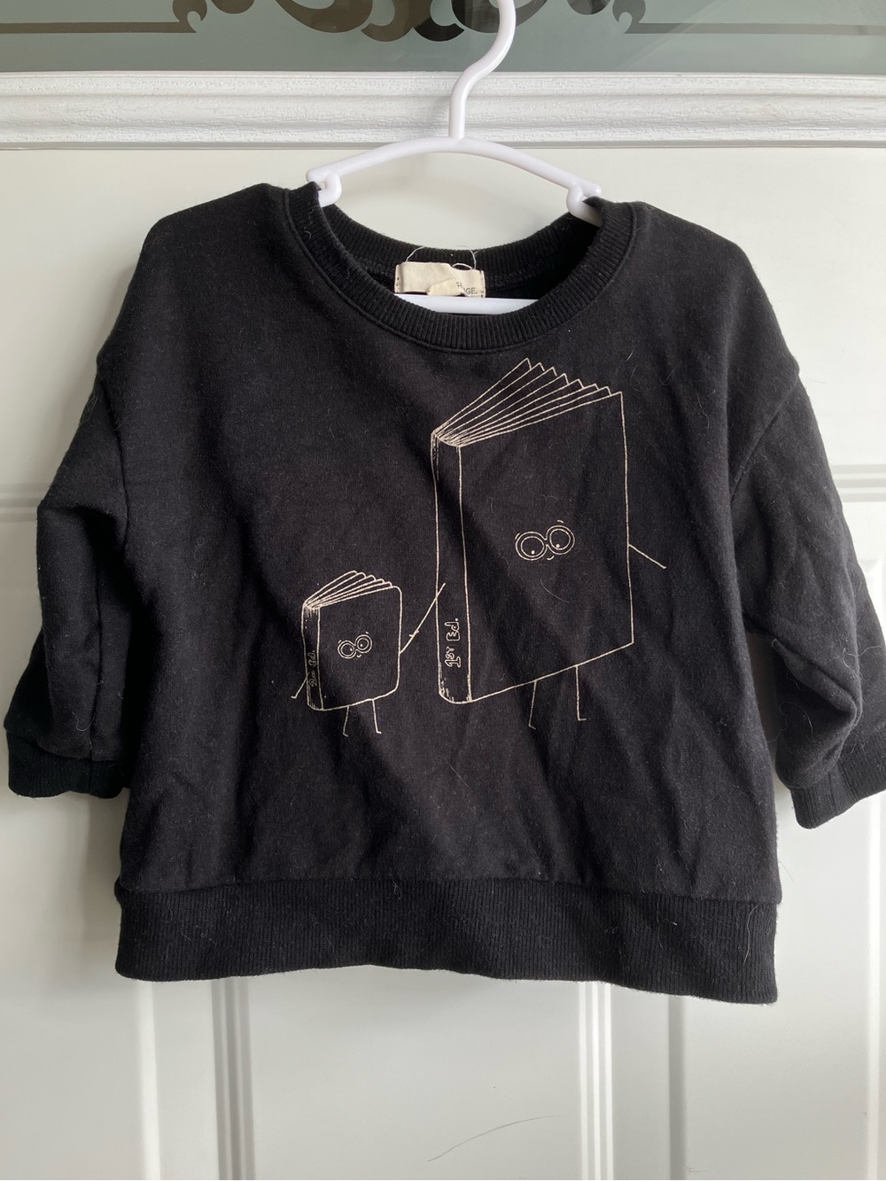 Greige black bamboo sweater books 12-18 months
